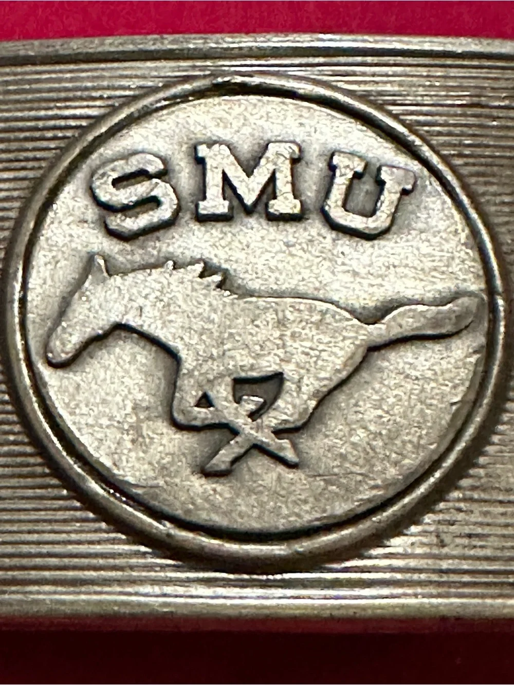 Silver Buckle UNISEX  Accessory SMU  SOUTHERN METHODiST UNIVERSITY Collectable